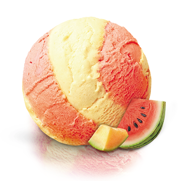 «MOROZPRODUCT» melon-watermelon with a layer of creamy sorbet in ditches